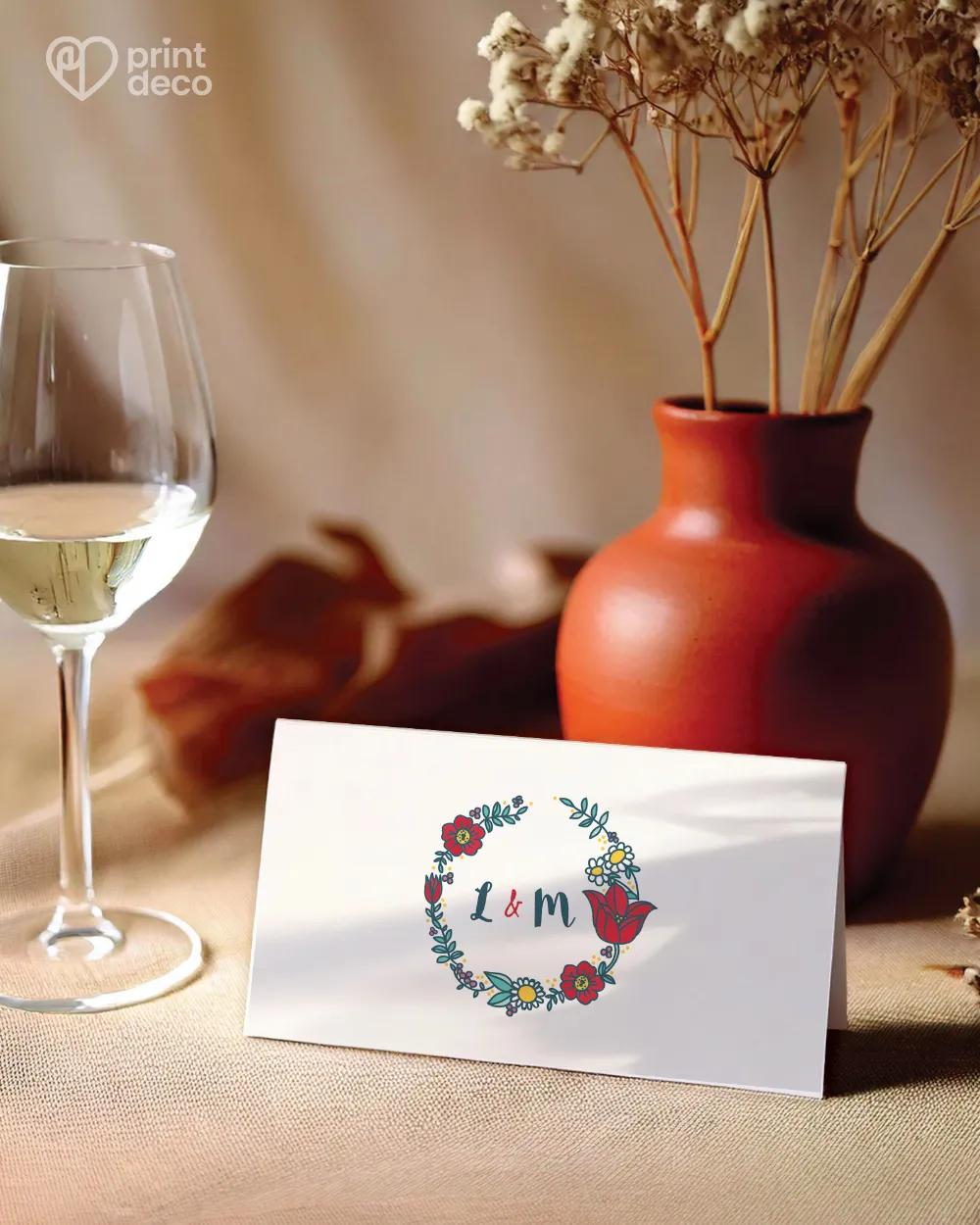 Svatební jmenovky – Kreslené luční květy IV. 1/2