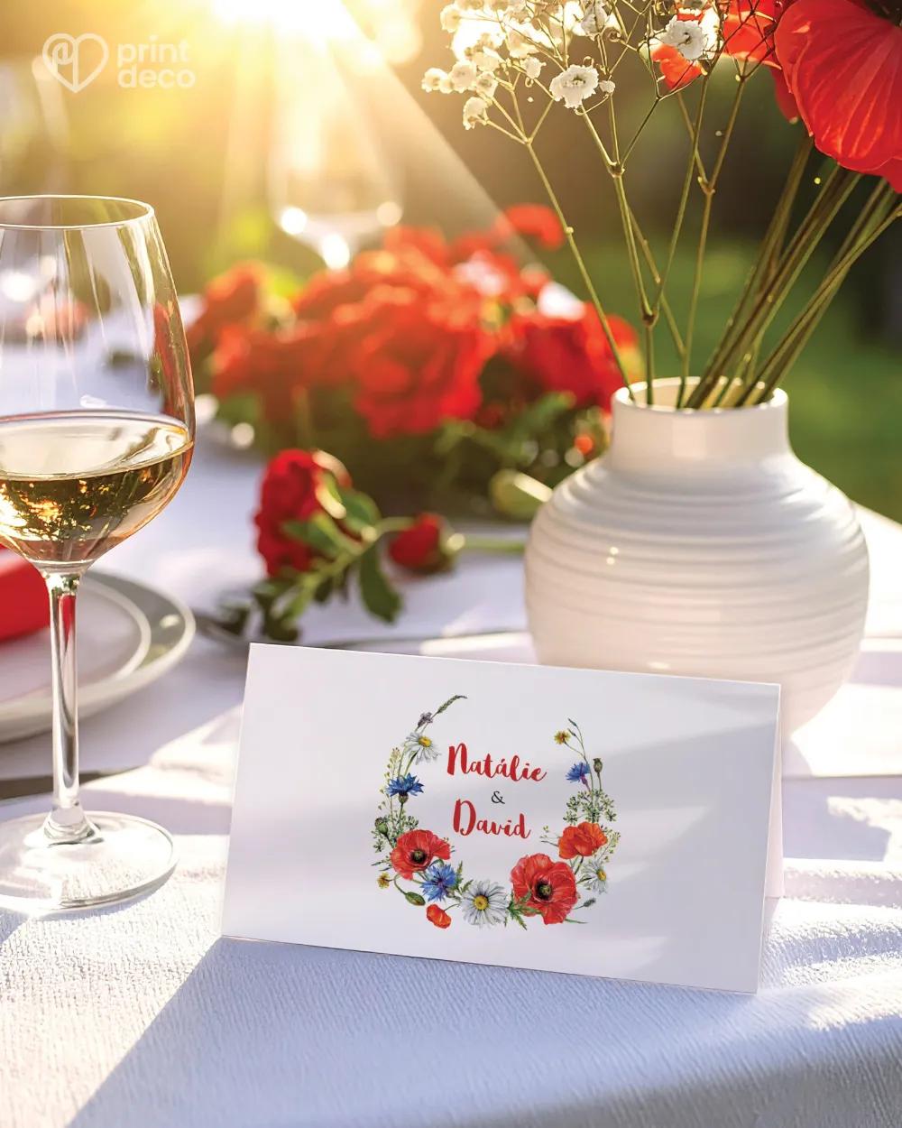 Svatební jmenovky – Pestré luční květy V. 1/2