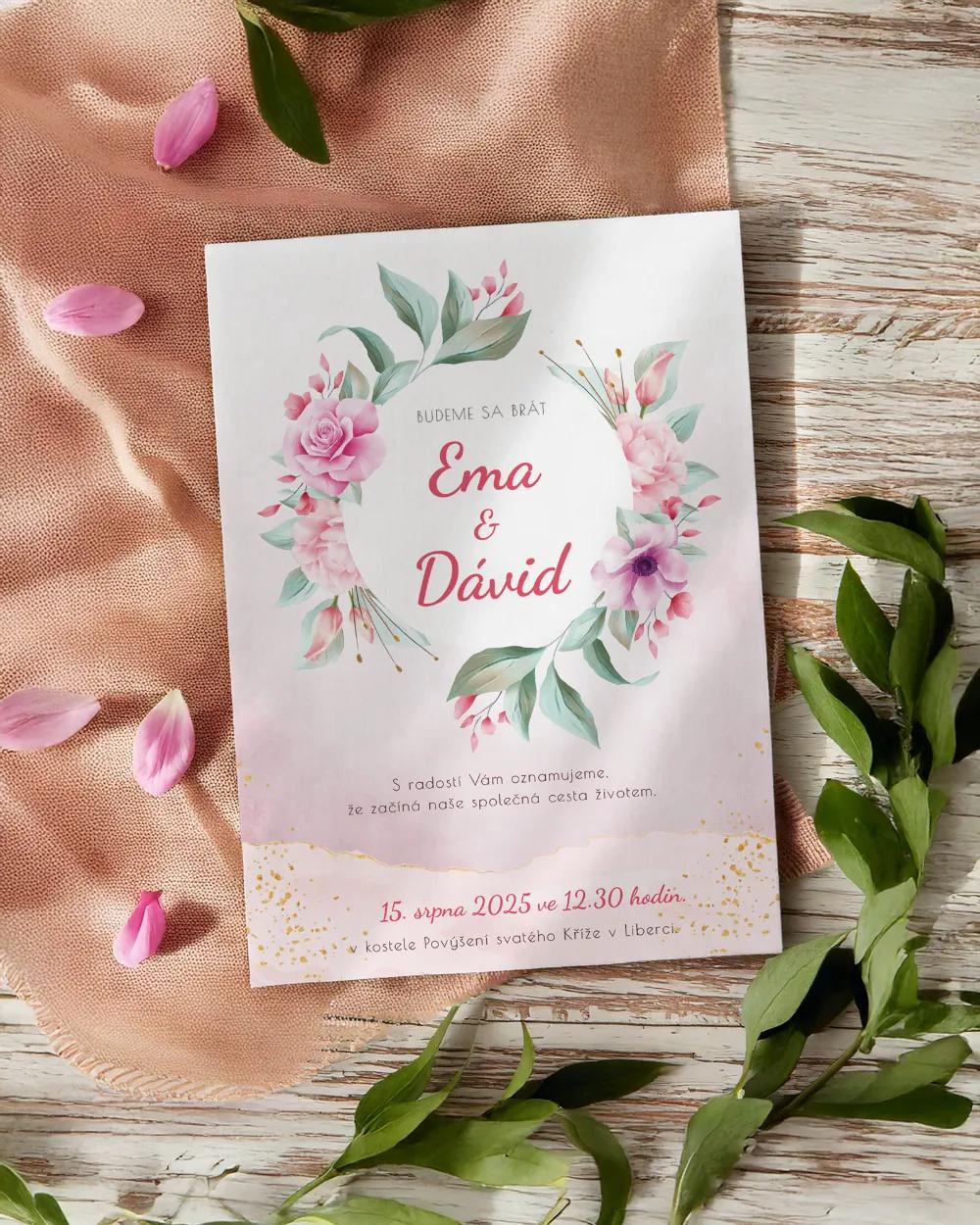 Svatební oznámení - Šípové růže 03 1/2