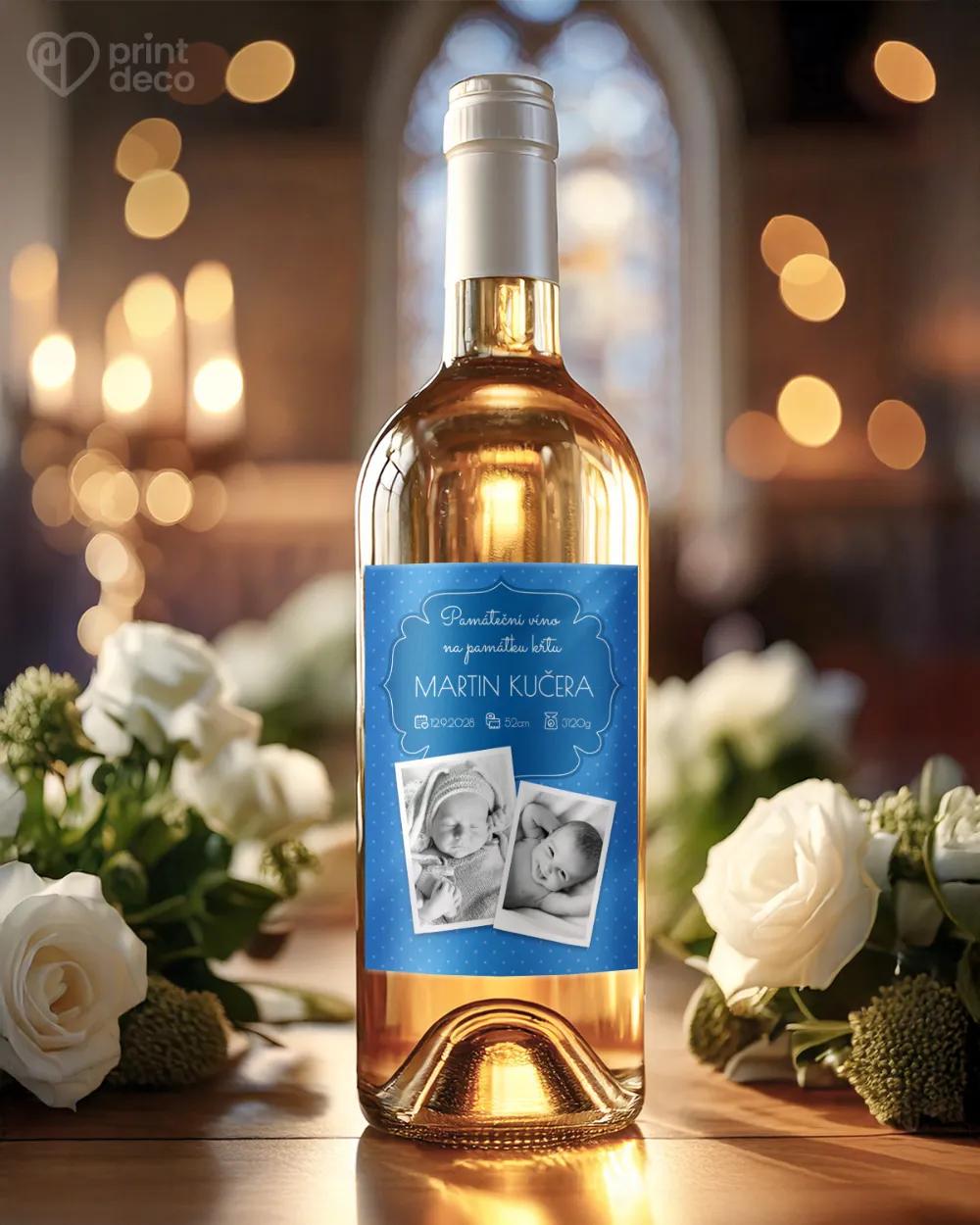 Etikety na láhve na svátost křtu, přijímání, biřmování – motiv 03 modrá 1/2