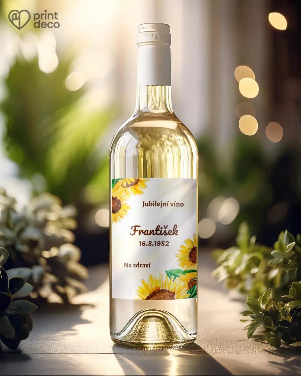 Etikety na víno / pálenku motív Slnečnice 1/2