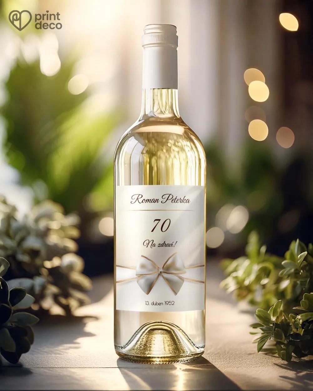 Etikety na láhve Luxusní motiv se zlatou mašlí 1/2