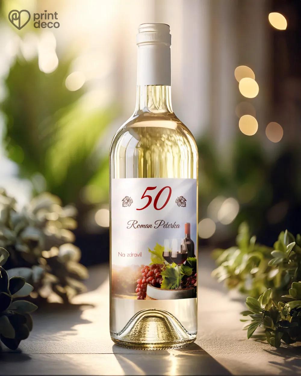 Etikety na láhve Hrozny s vínem 1/2