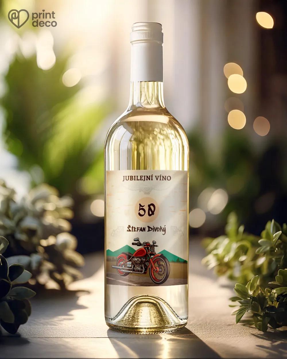 Etikety na láhve Retro motorka 1/2
