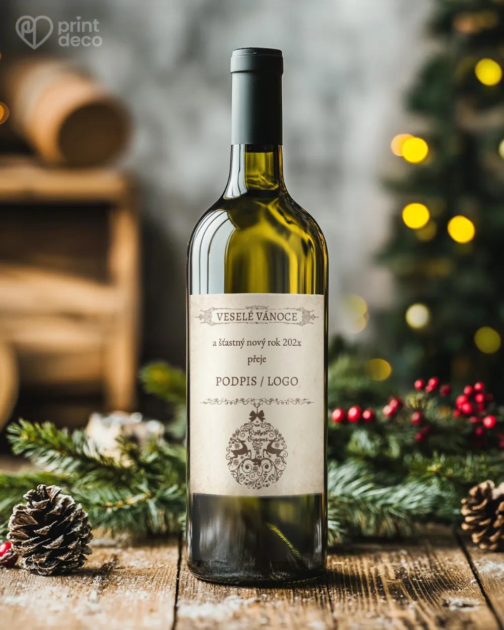 Vánoční etiketa na láhve – motiv 16 1/2