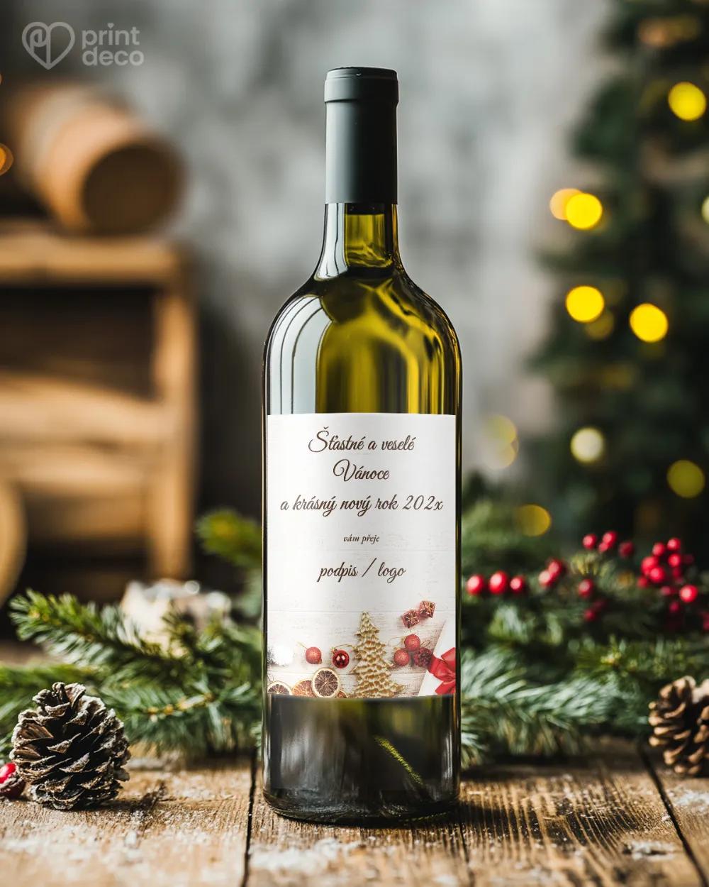 Vánoční etiketa na láhve – motiv 24 1/2