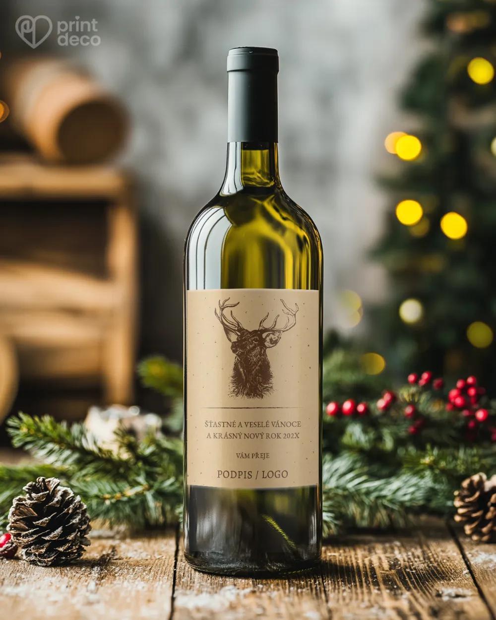 Vánoční etiketa na láhve – motiv 26 tmavá 1/2