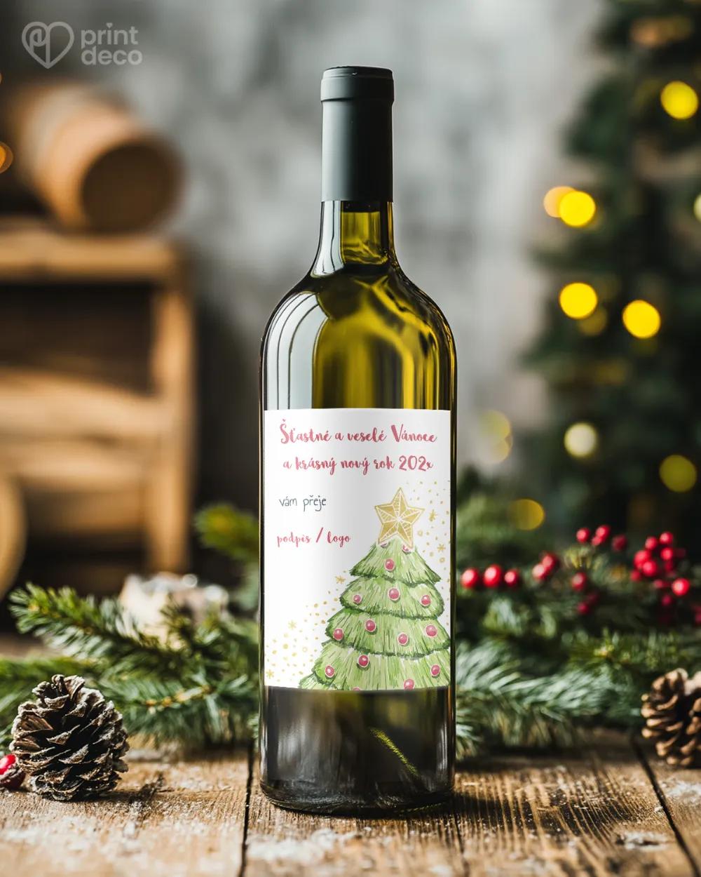 Vánoční etiketa na láhve – motiv 27 1/2