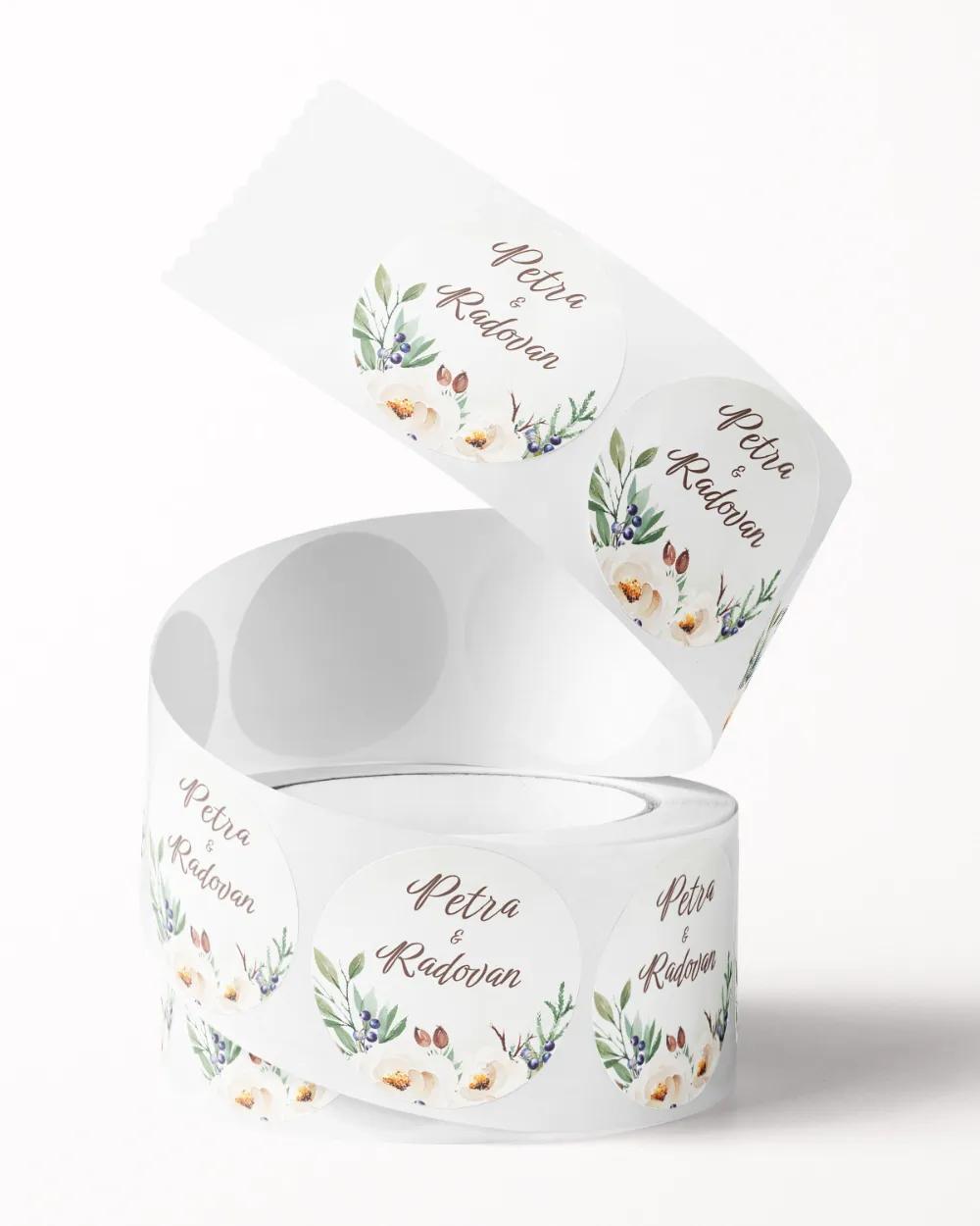 Svatební mini nálepky na obálky a dárky Lesní plody I. 2/3