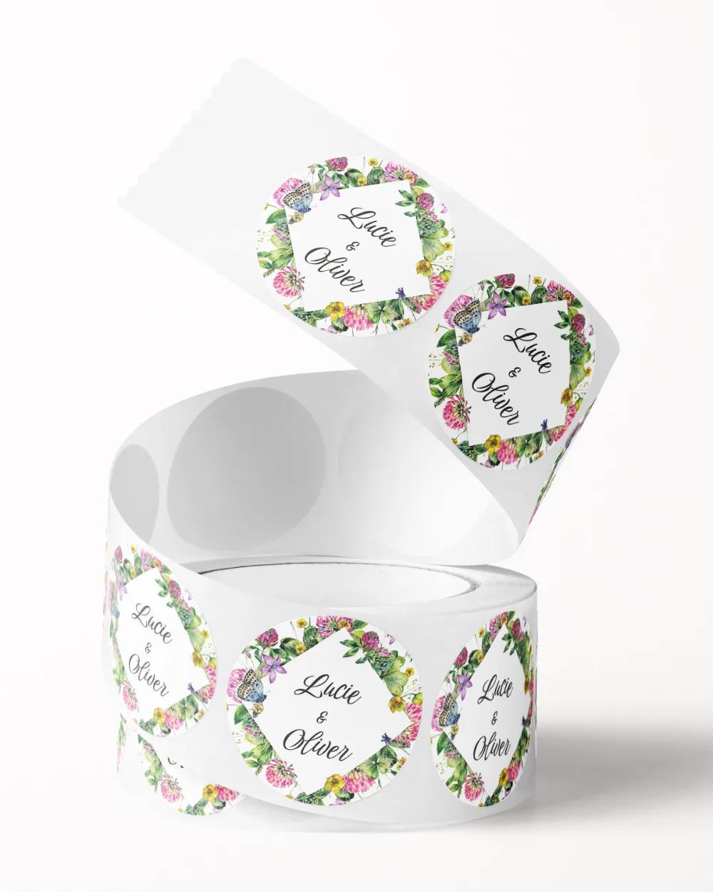 Svatební mini nálepky na obálky a dárky Polní květiny VI. 2/3