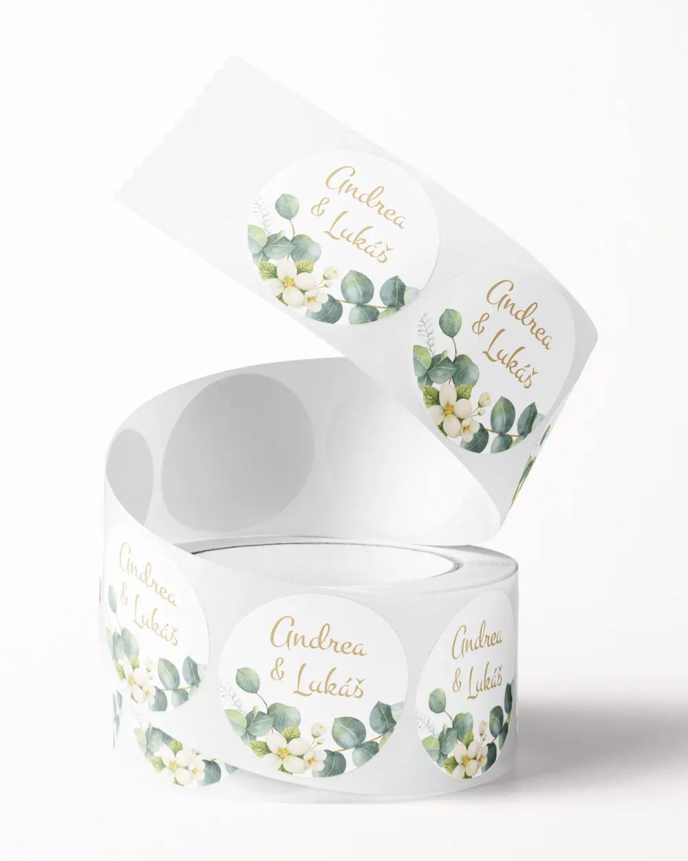 Svatební mini nálepky na obálky a dárky Greenery III. 2/3
