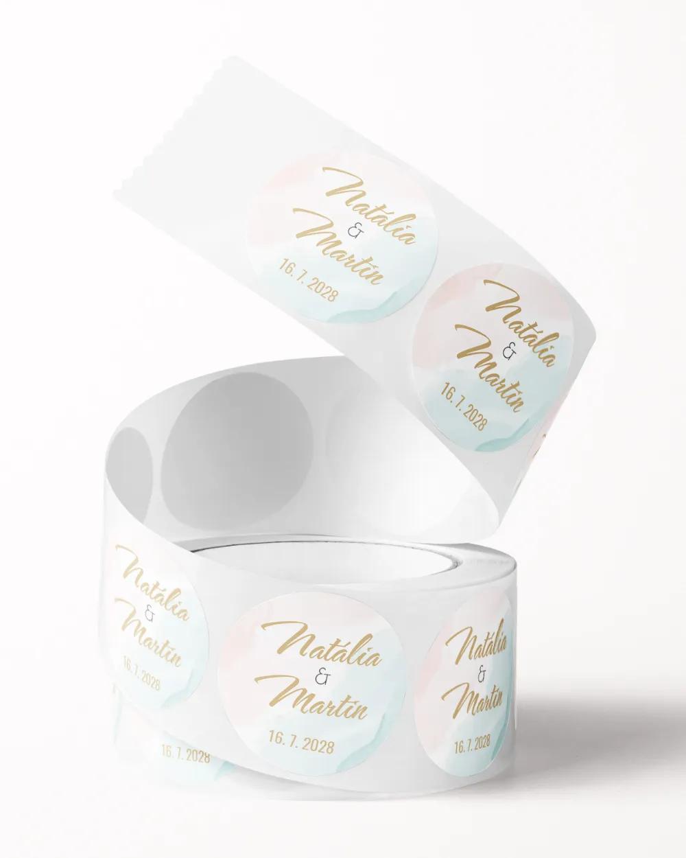 Svatební mini nálepky na obálky a dárky – Abstrakt I. 2/3