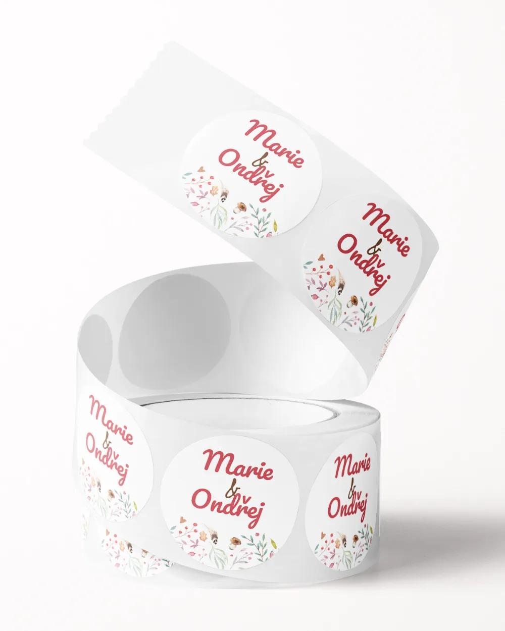 Svatební mini nálepky na obálky a dárky Lesní plody II. 2/3