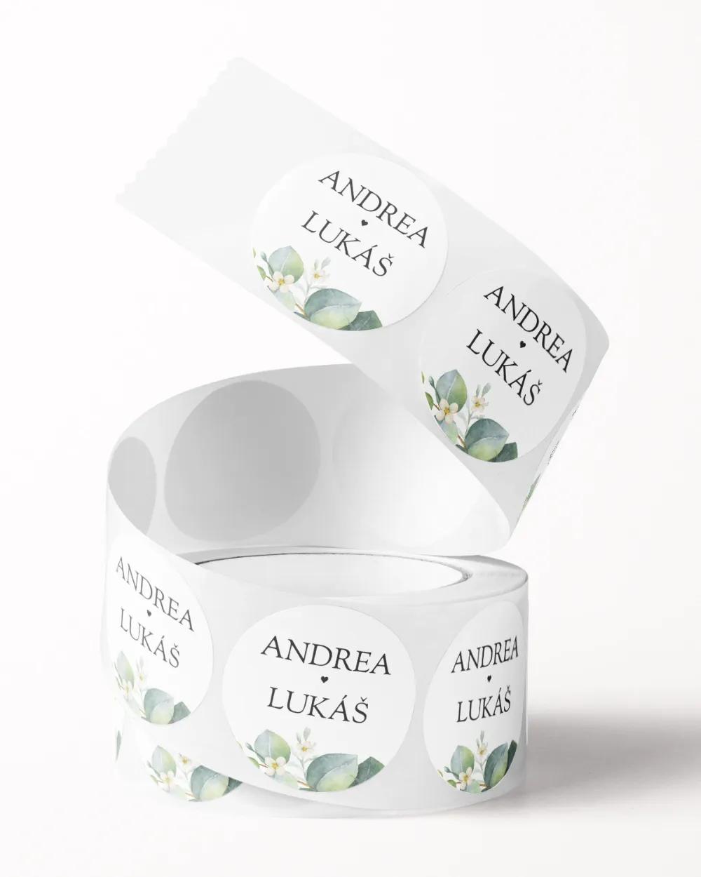 Svatební mini nálepky na obálky a dárky Greenery IV. 2/3