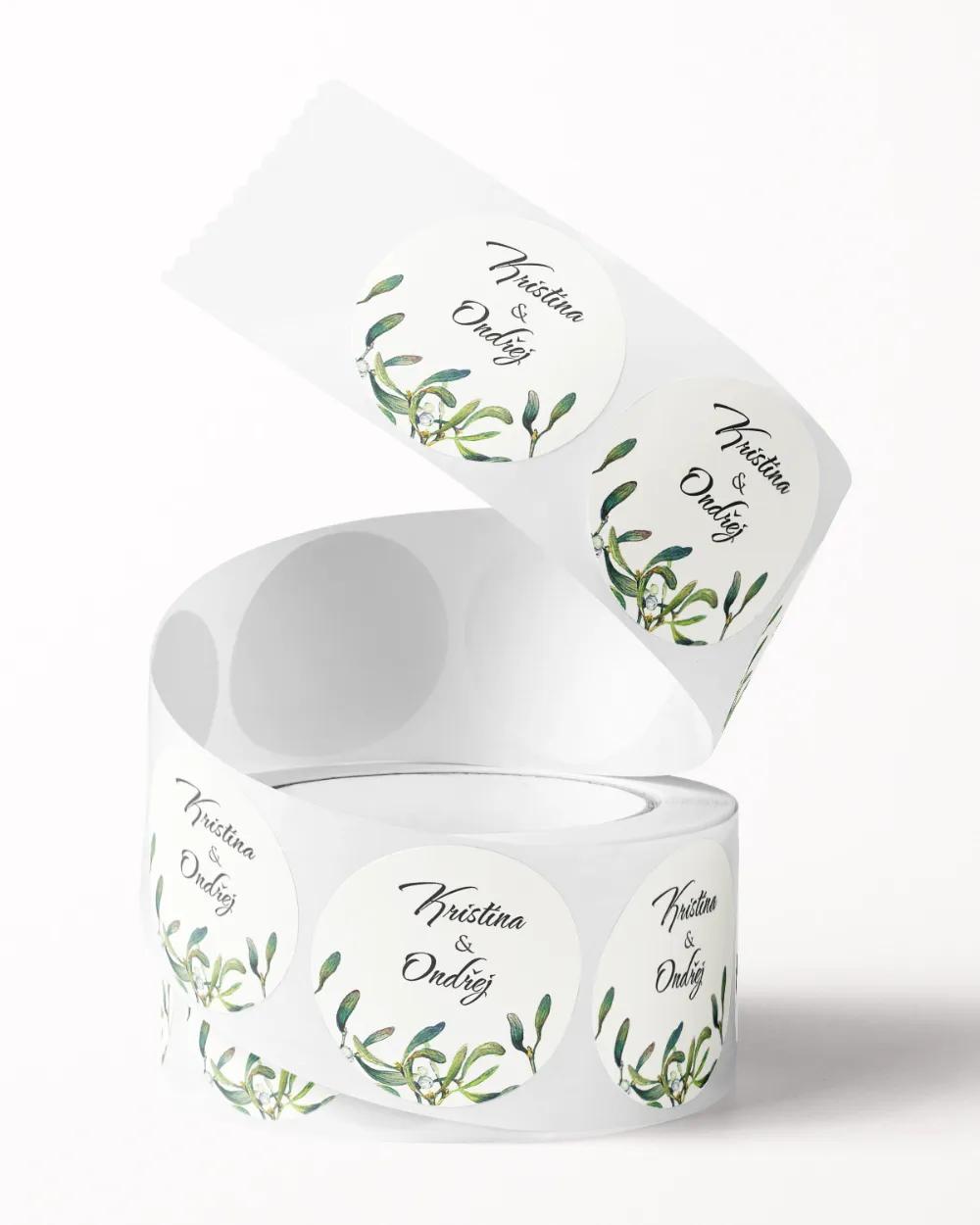 Svatební mini nálepky na obálky a dárky Jmelí 2/3