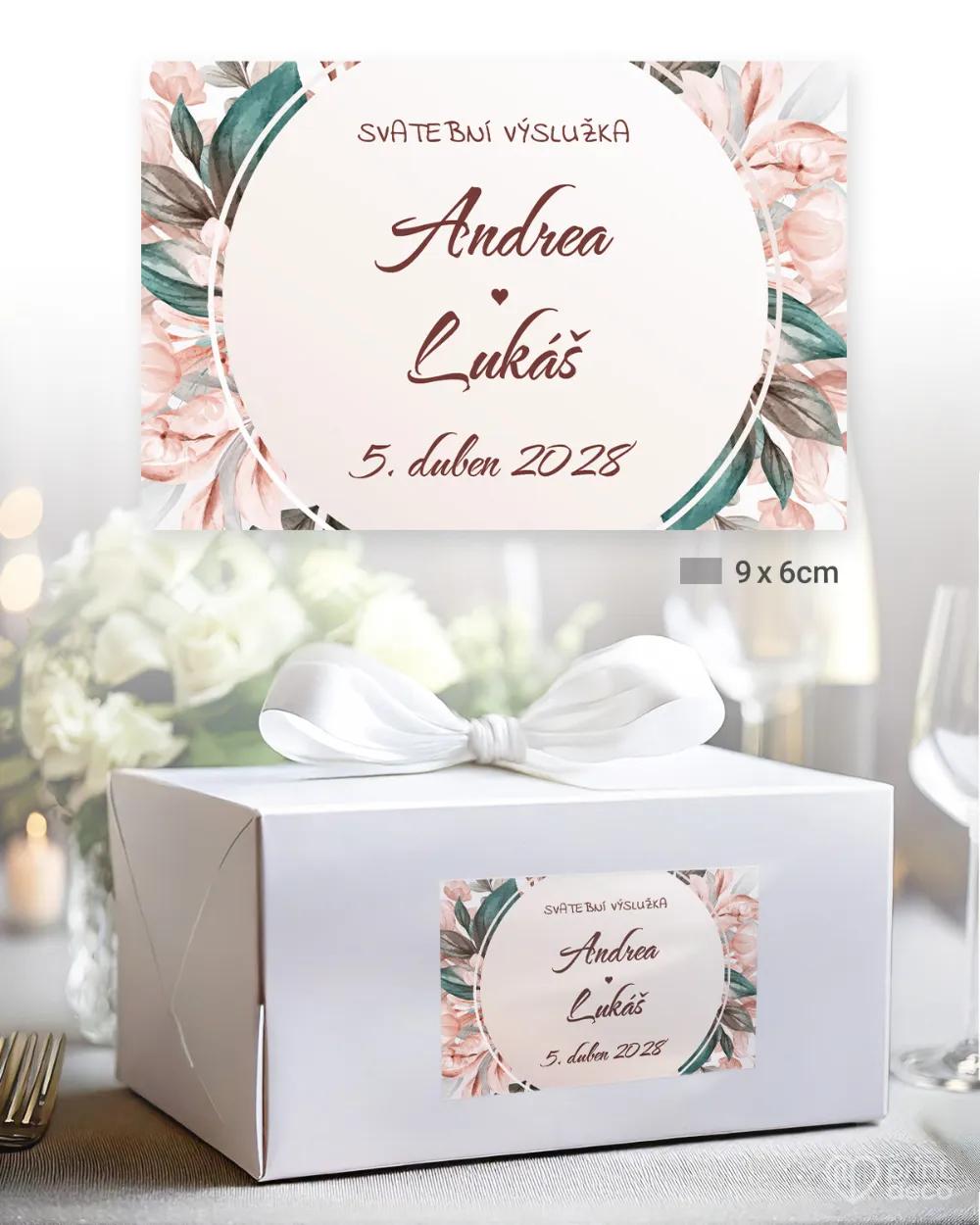 Svatební samolepky na výslužky botanic I. 2/3