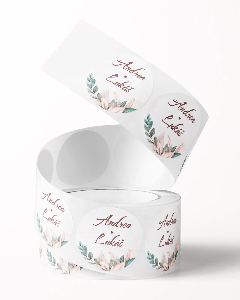 Svatební mini nálepky na obálky a dárky Botanic I. 2/3