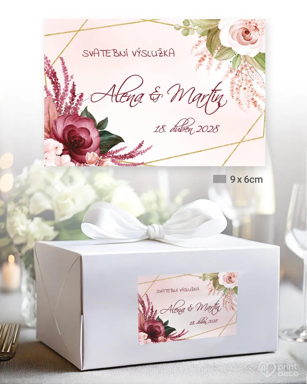 Svatební samolepky na výslužky botanic II. 2/3