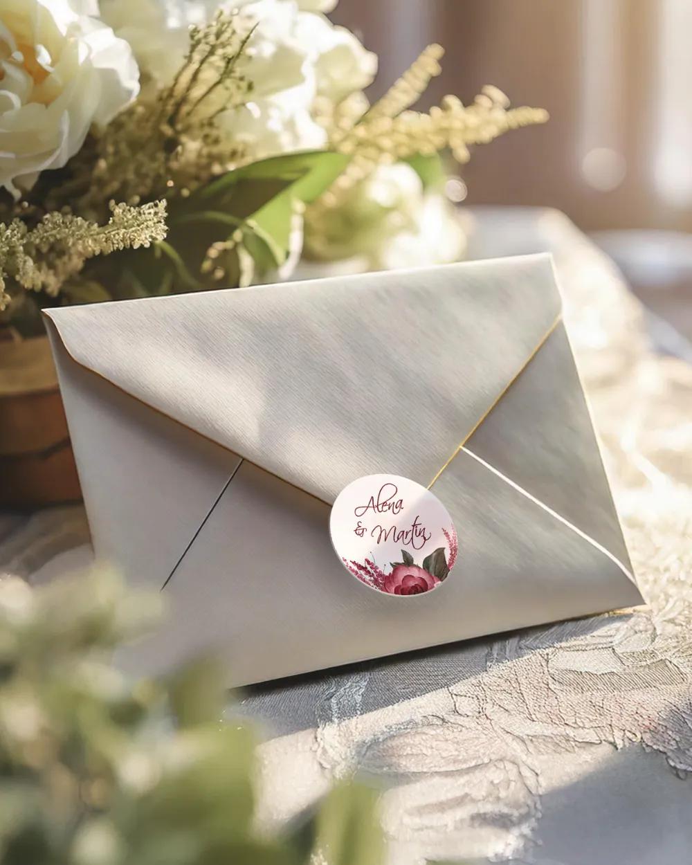 Svatební mini nálepky na obálky a dárky Botanic II. 1/3