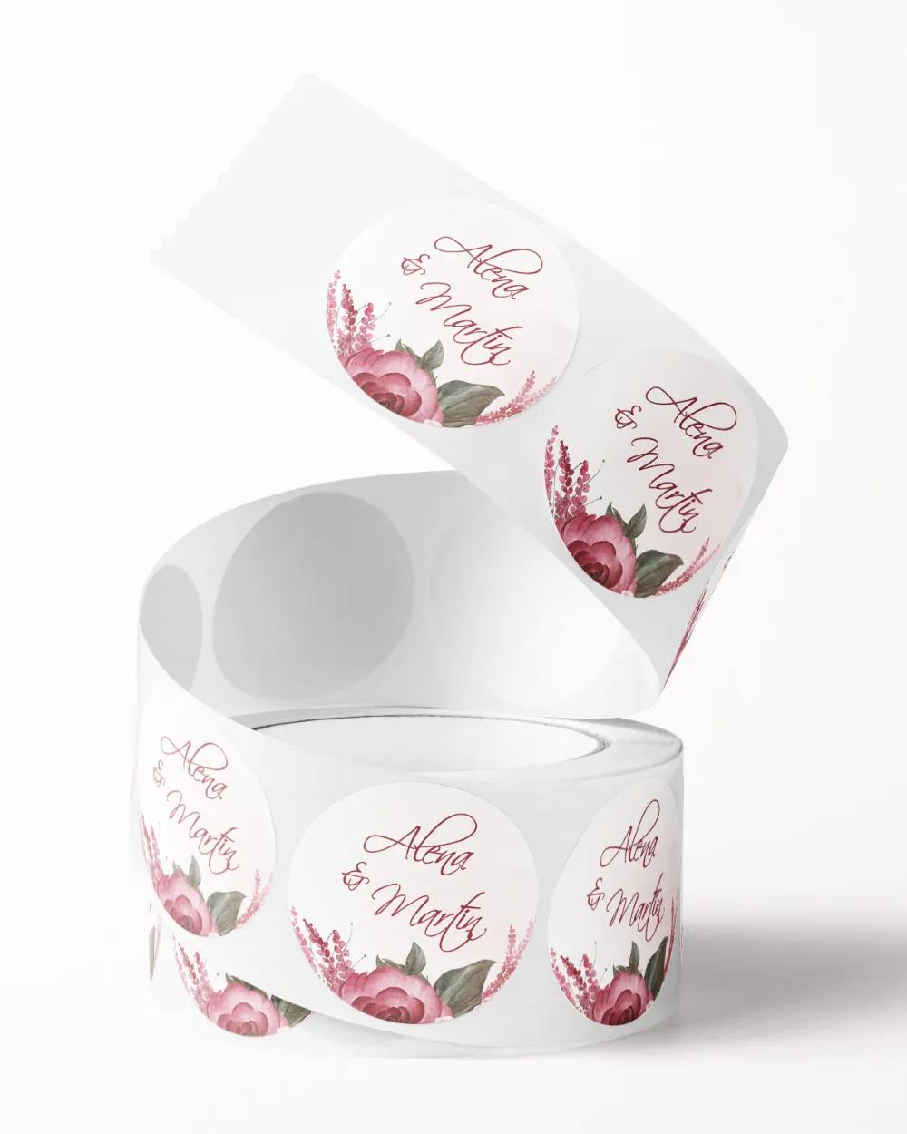 Svatební mini nálepky na obálky a dárky Botanic II. 2/3