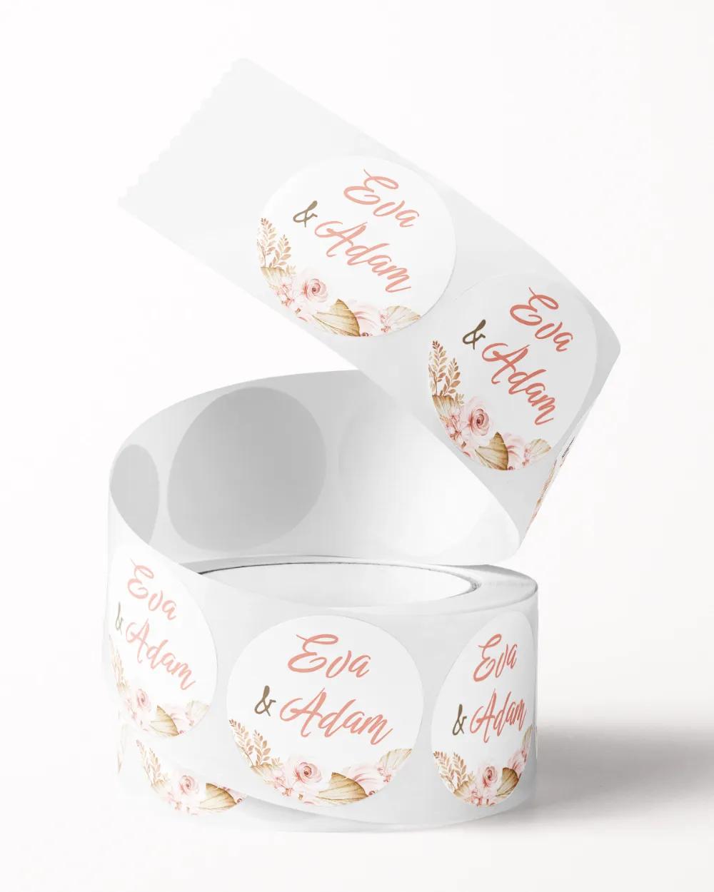 Svatební mini nálepky na obálky a dárky Sušené květiny I. 2/3