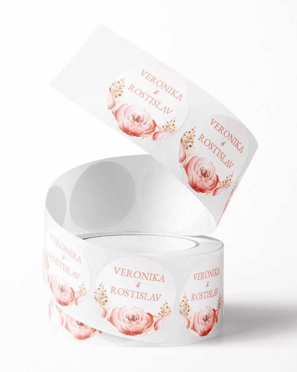 Svatební mini nálepky na obálky a dárky Sušené květiny II. 2/3