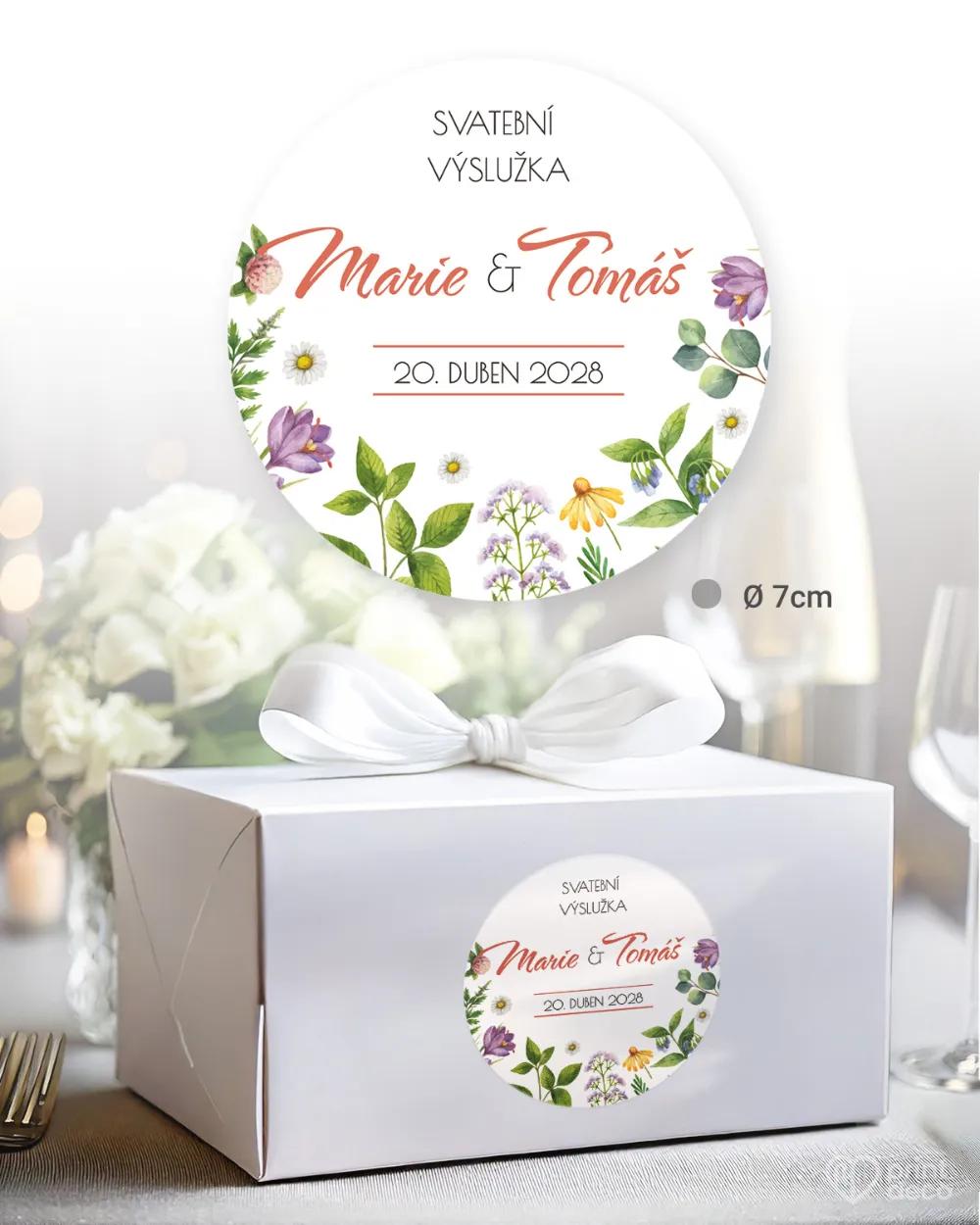 Svatební samolepky na výslužky bylinkový sen 1/3
