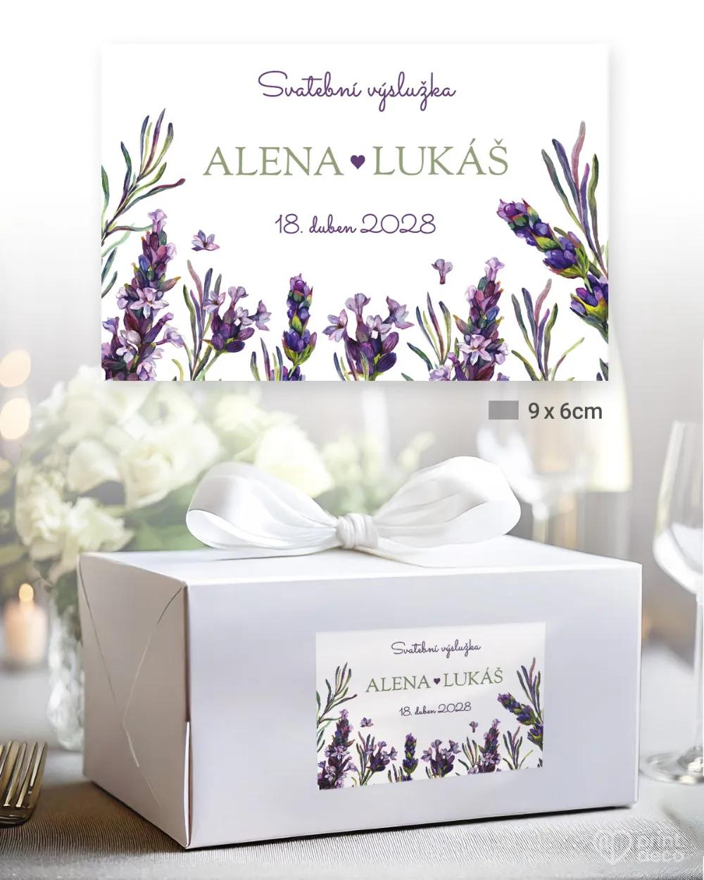 Svatební samolepky na výslužky levandule II. 2/3