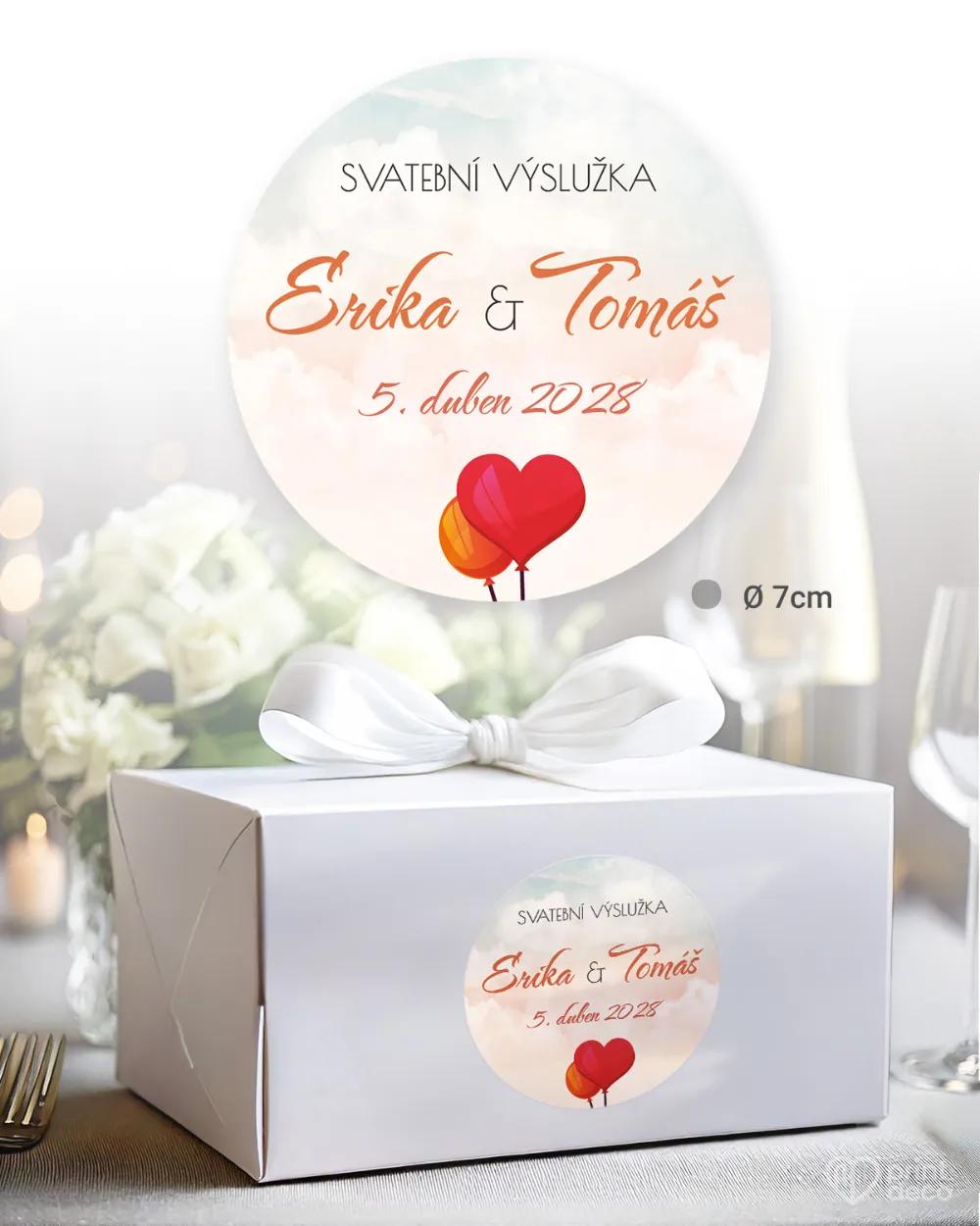 Svatební samolepky na výslužky zamilovaný pár I. 1/3