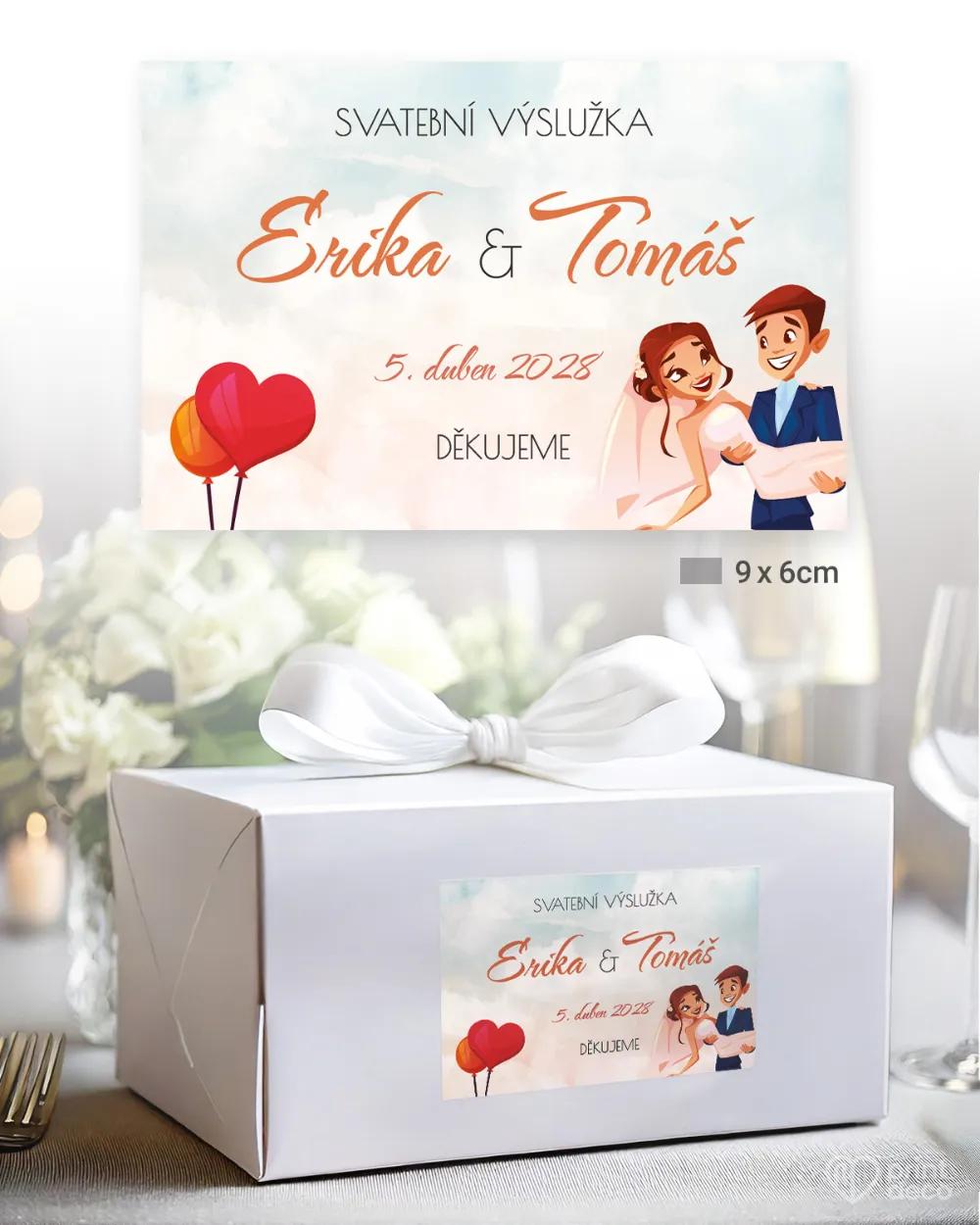 Svatební samolepky na výslužky zamilovaný pár I. 2/3