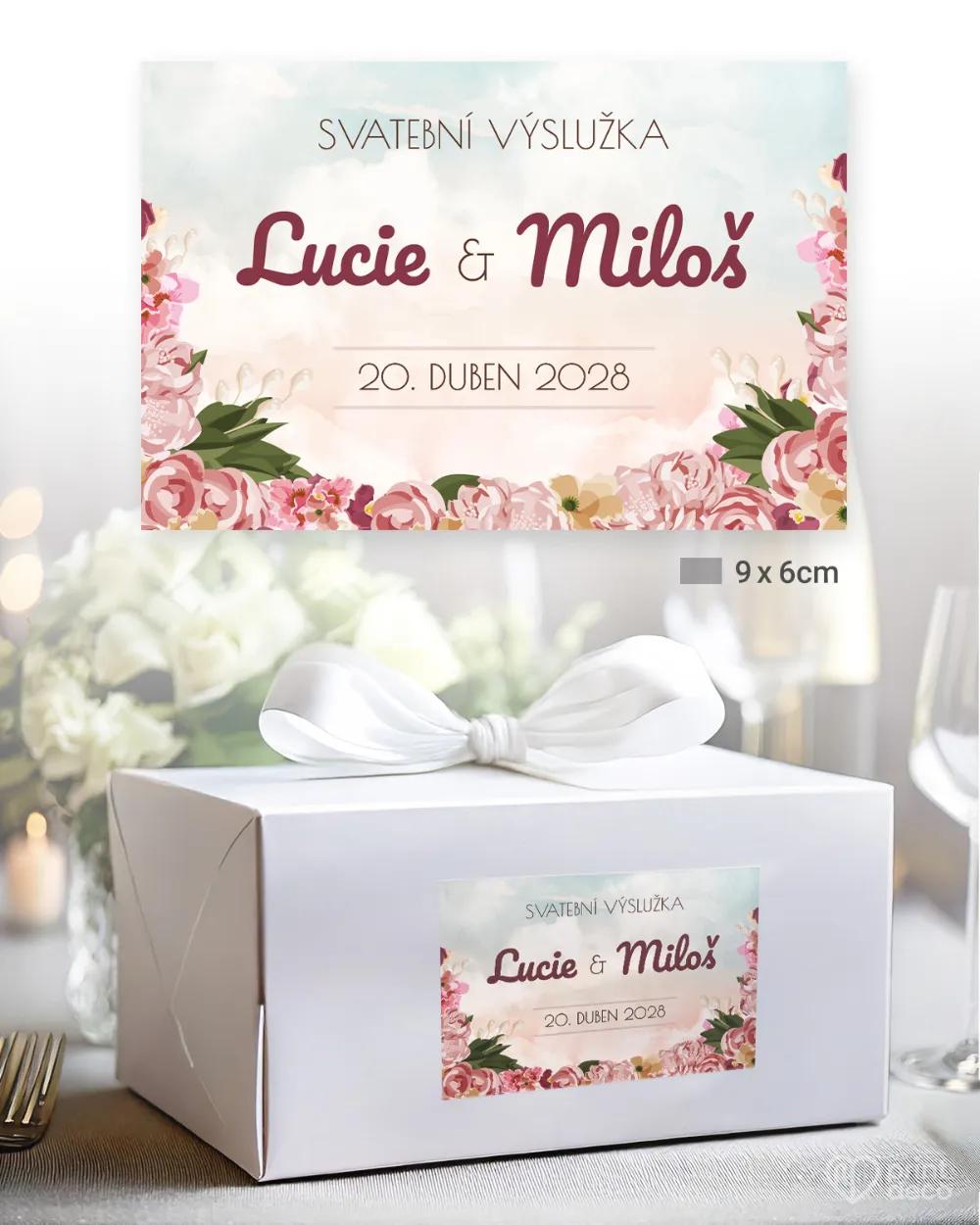 Svatební samolepky na výslužky retro láska 2/3