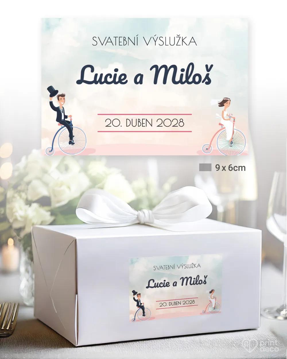 Svatební samolepky na výslužky zamilovaný pár II. 1/3