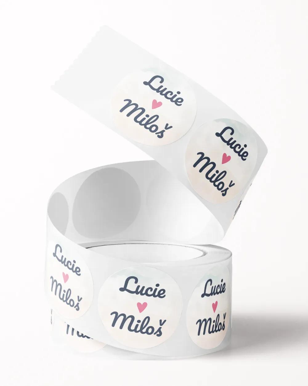 Svatební mini nálepky na obálky a dárky Zamilovaný pár II. 2/3