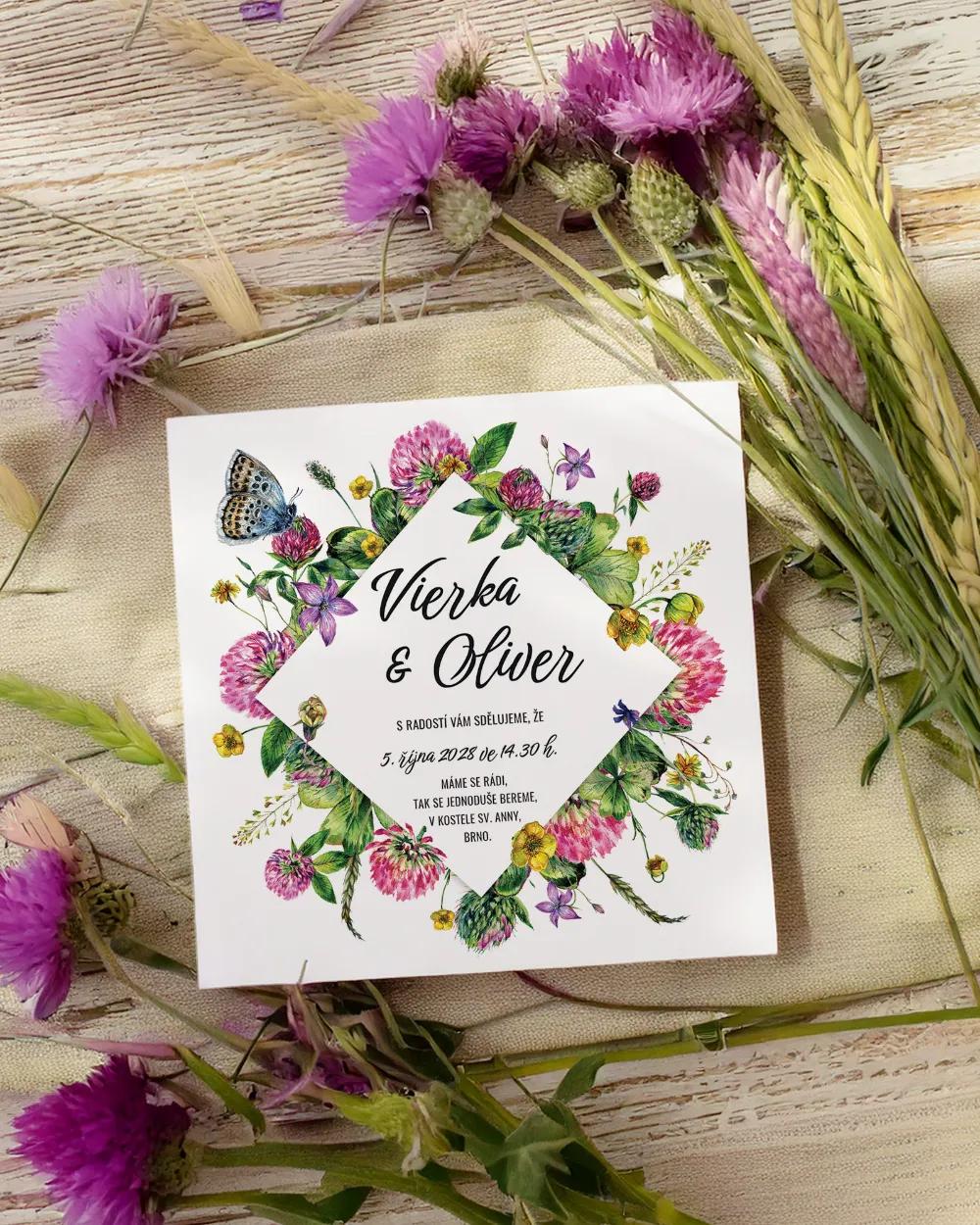 Svatební oznámení - Polní květiny 06 1/2