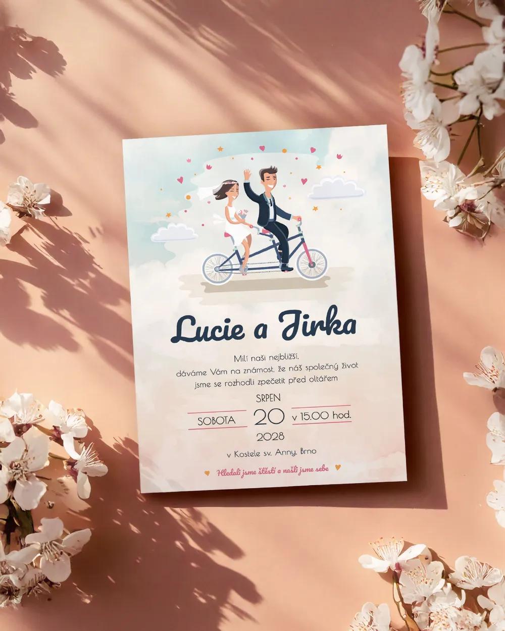 Svatební oznámení - Zamilovaný pár 02 1/2
