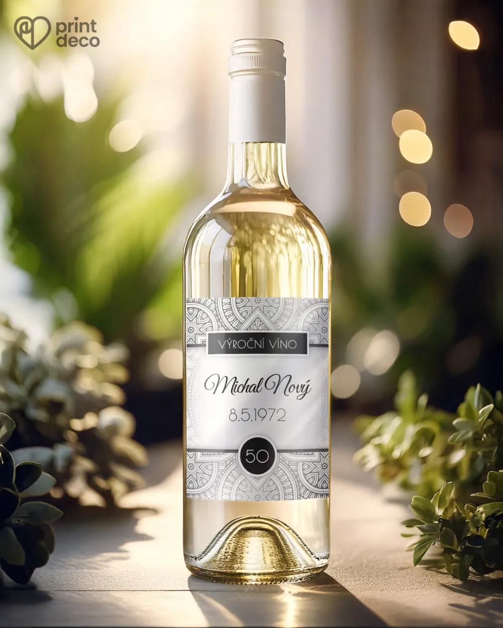 Etikety na láhve Stříbrné Retro 1/2