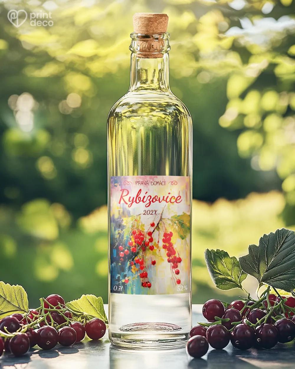 Etikety na rybízovici – motiv 01 červená 1/2