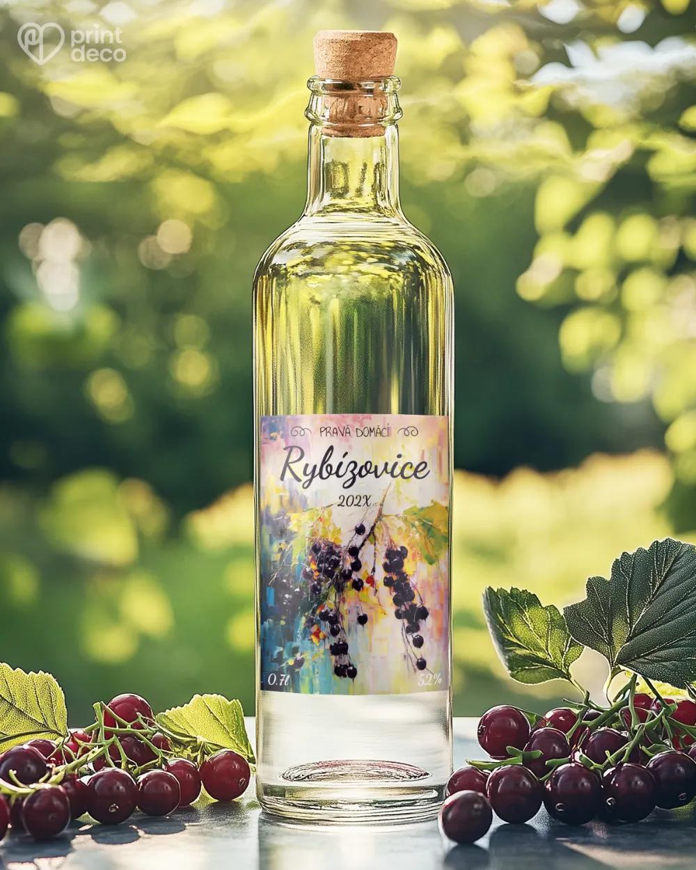 Etikety na rybízovici – motiv 01 černá 1/2