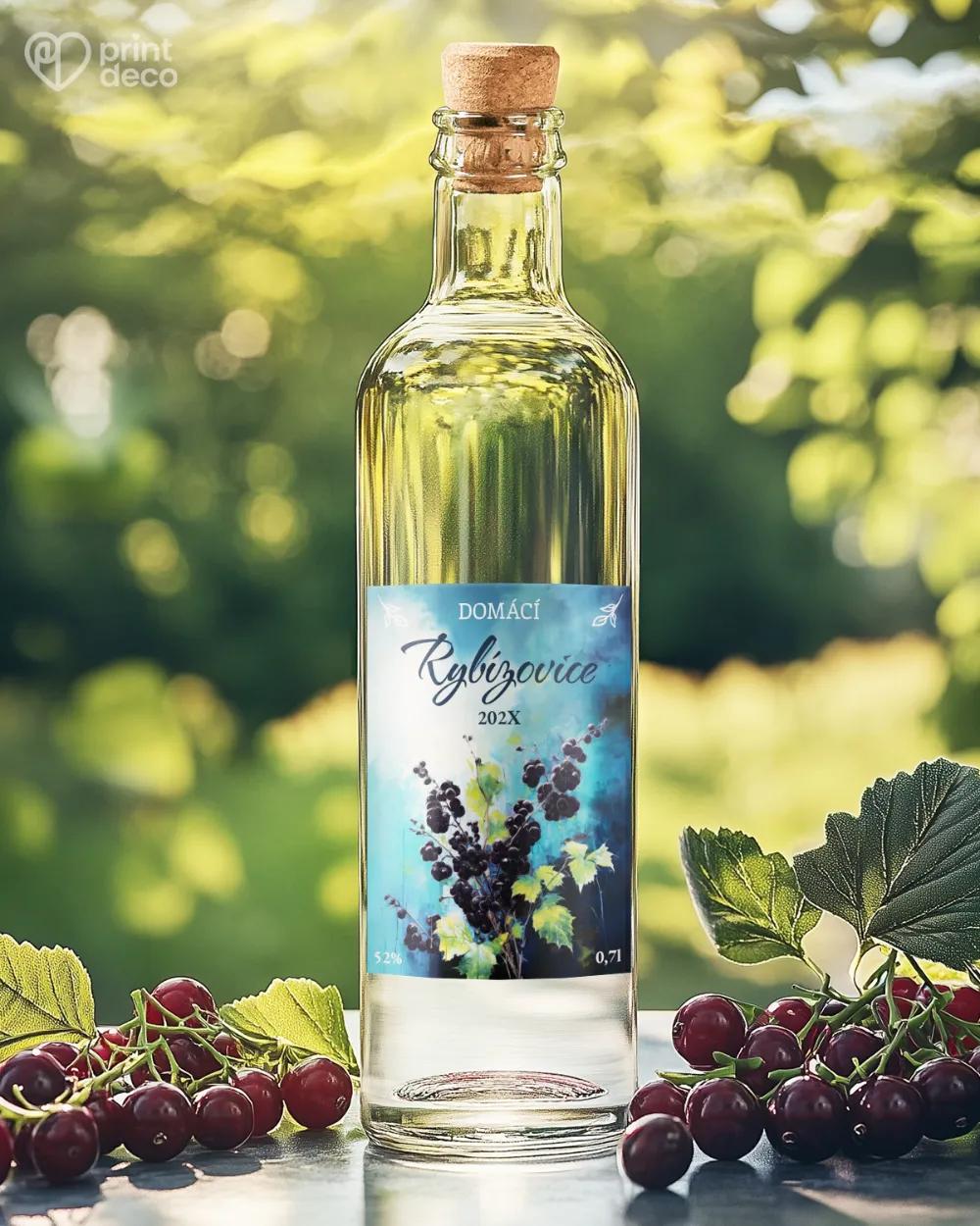 Etikety na rybízovici – motiv 02 černá 1/2