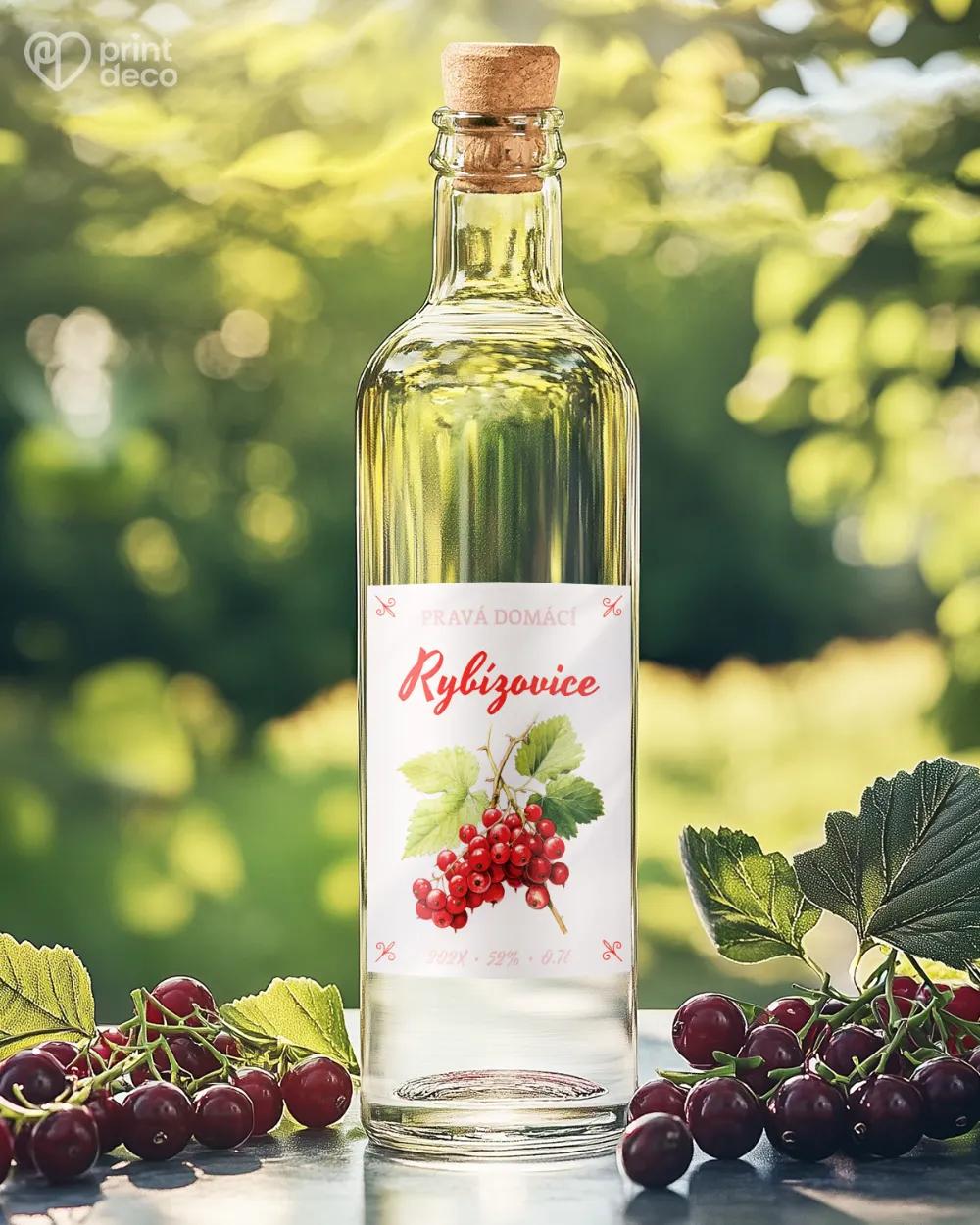 Etikety na rybízovici – motiv 04 červená 1/2