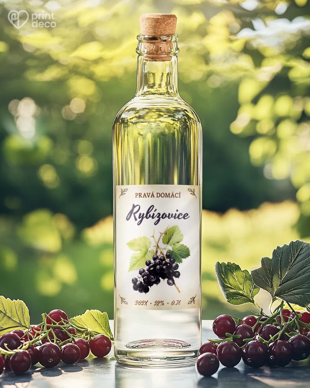 Etikety na rybízovici – motiv 05 černá 1/2