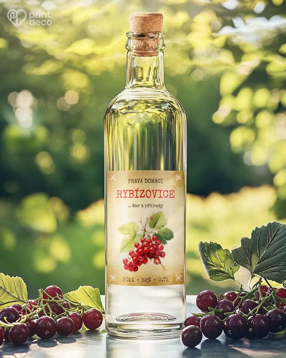 Etikety na rybízovici – motiv 06 červená 1/2