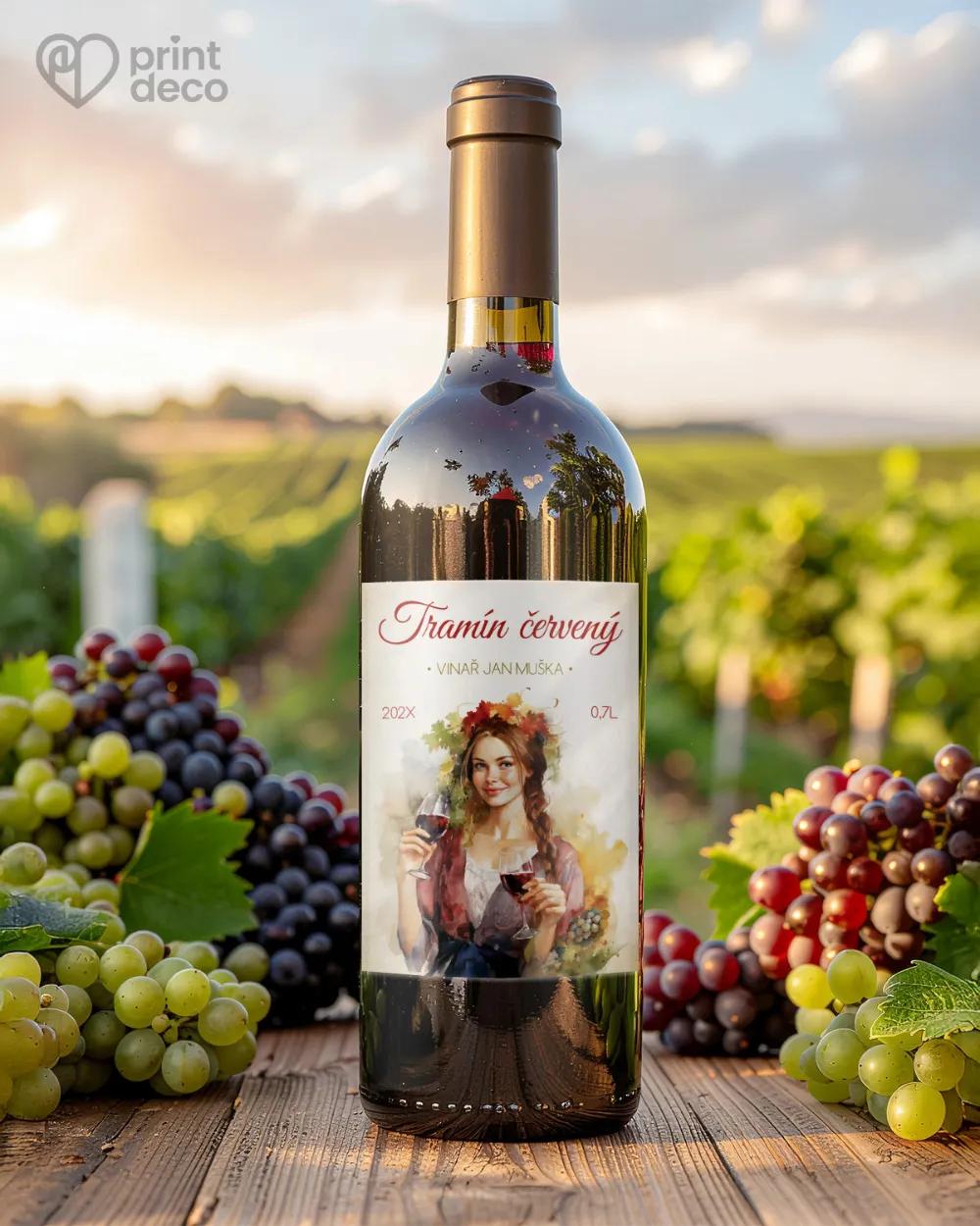 Etikety na víno - motiv 49 červené víno 1/2