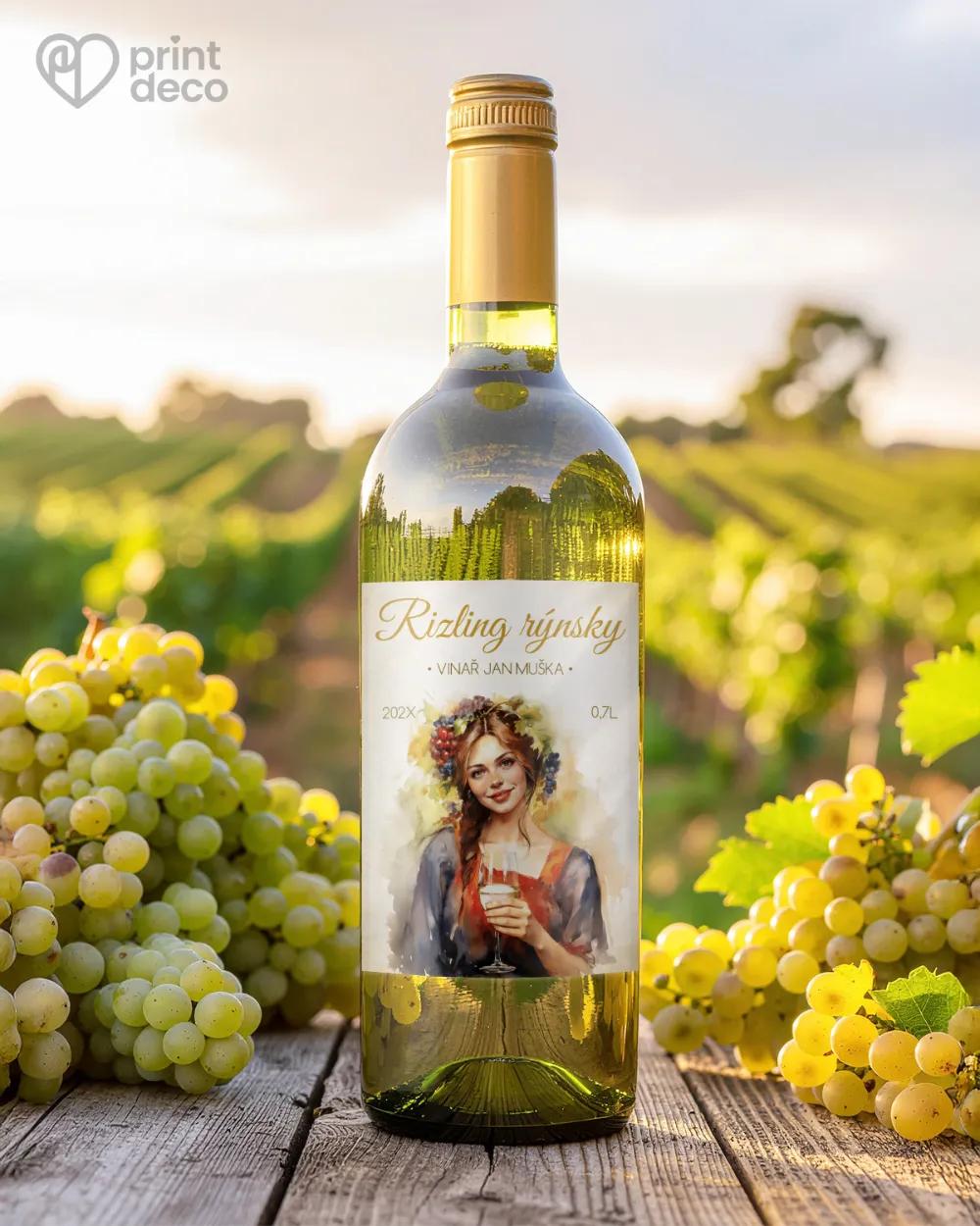 Etikety na víno - motiv 50 bílé víno 1/2