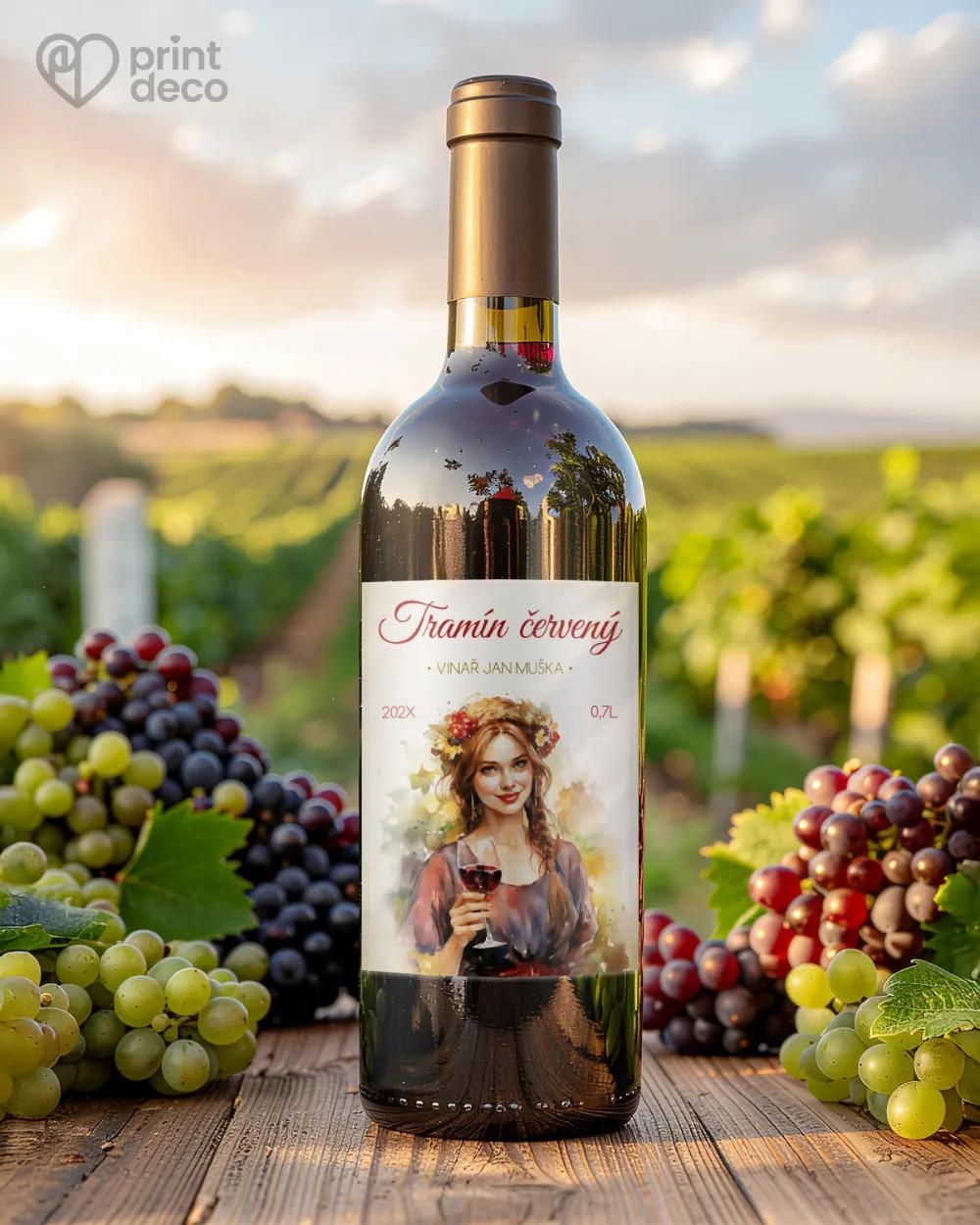 Etikety na víno - motiv 52 červené 1/2