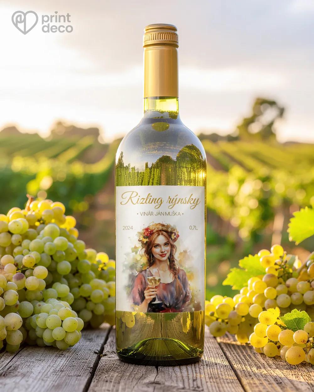 Etikety na víno - motiv 52 bílé 1/2