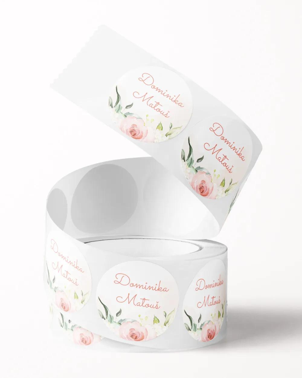 Svatební mini nálepky na obálky a dárky Kvetoucí růže 2/3