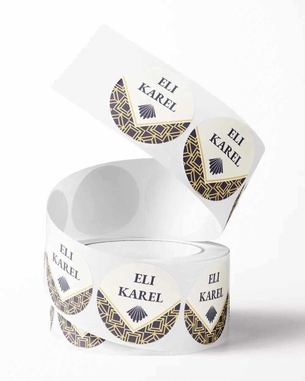 Svatební mini nálepky na obálky a dárky – Art Deco II. 1/3