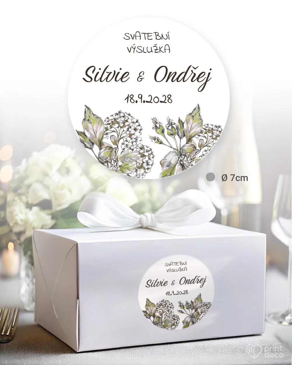 Svatební samolepky na výslužky rustic 1/3