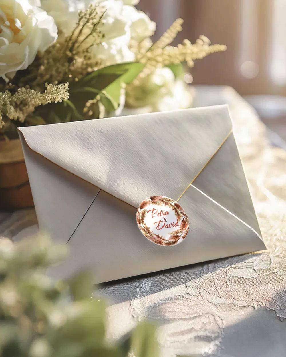 Svatební mini nálepky na obálky a dárky Bohem I. 2/3